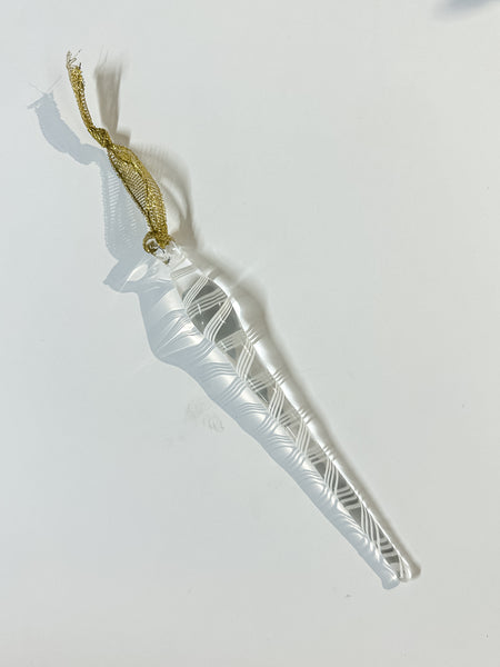 Regular Drop Icicle Ornament - Clear Stripe