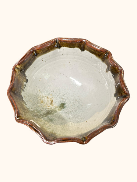 Sparkling Amber Fluted Rimmed Bowl