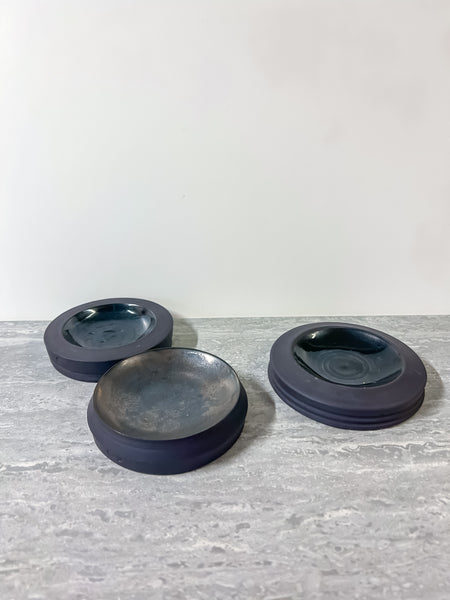 Small Black Clay Salt Dish