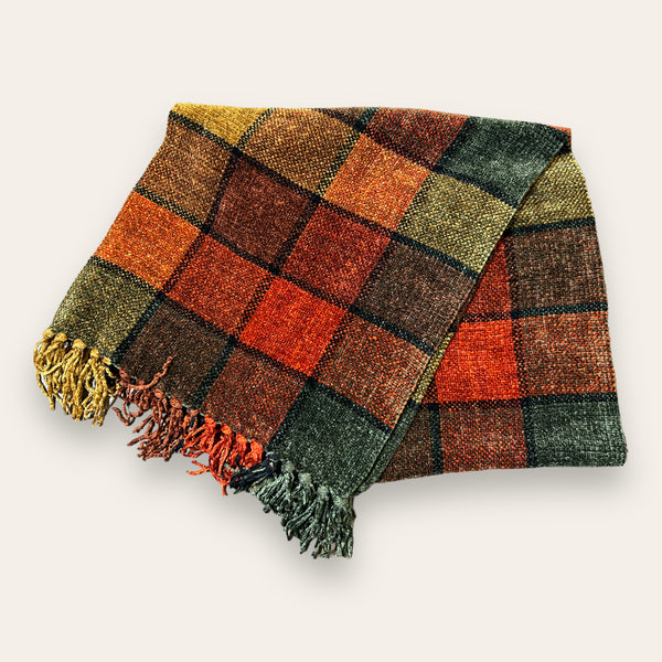 Plaid Chenille Scarf