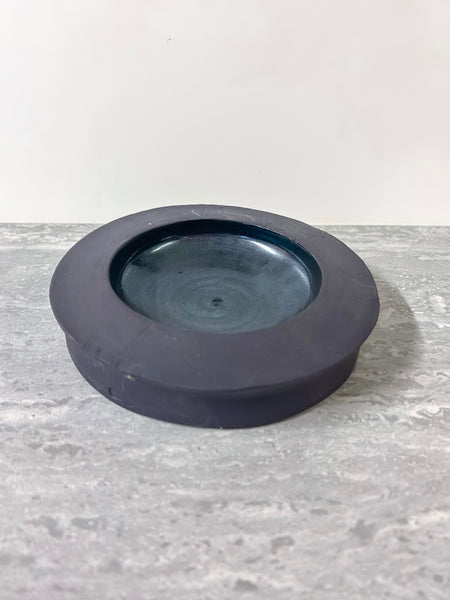 Large Black Clay Salt Dish