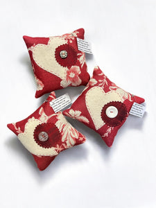 Red Lavender Sachet with White Heart