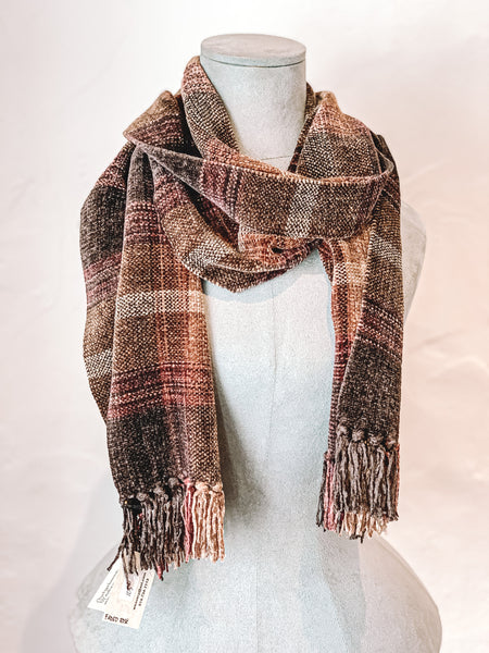 Plaid Chenille Scarf