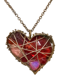 Huge Heart w/Antique Glass